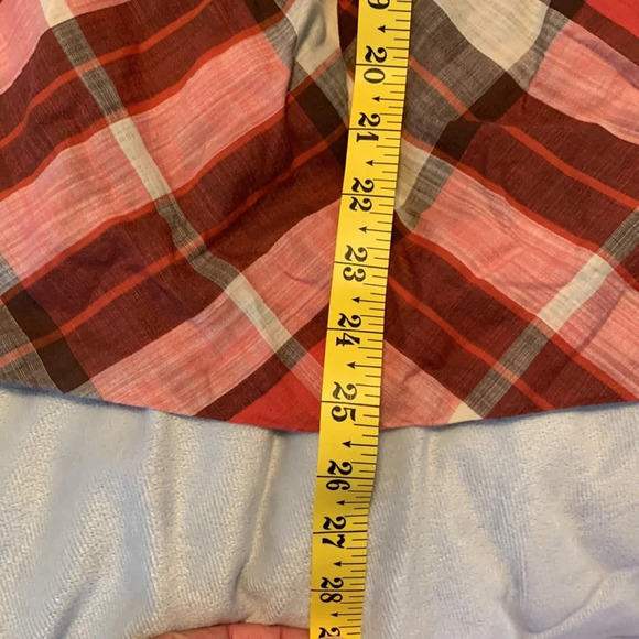 Talbots size 2 red brown cream plaid apple picking light skirt A line pleated - Picture 7 of 9